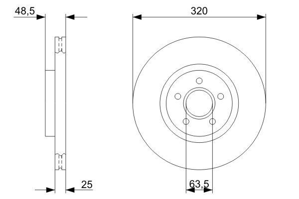 BOSCH 0986479310 Brake Disc Front Fits Ford Focus Volvo C70 S40 V40 V50