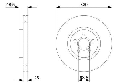 BOSCH 0986479310 Brake Disc Front Fits Ford Focus Volvo C70 S40 V40 V50