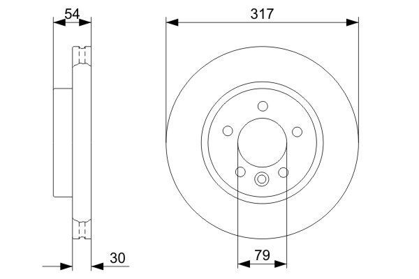 BOSCH 0986479287 Brake Disc Vented 317mm Outer Diameter Fits ROVER LAND ROVER