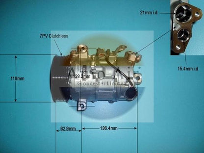 AUTO AIR 14-1271 Air Conditioning Compressor A/C Fits Mercedes-Benz Renault
