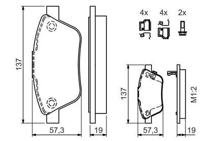 BOSCH 0986494157 Brake Pad Set For Disc Brake Front Fits Fiat Opel Vauxhall