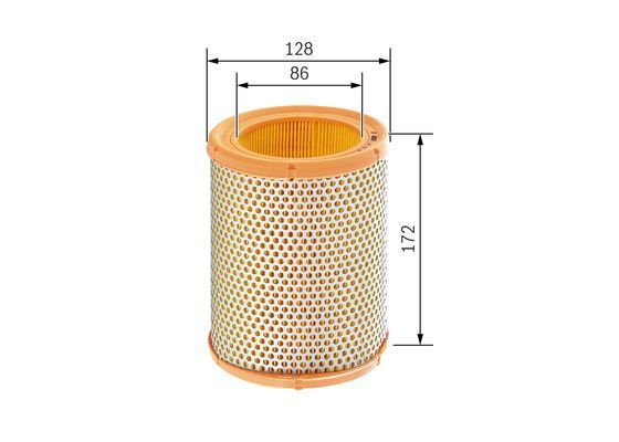 BOSCH 1457432106 Air Filter 128mm Ø Fits Aston Martin Dacia DAF Renault Volvo