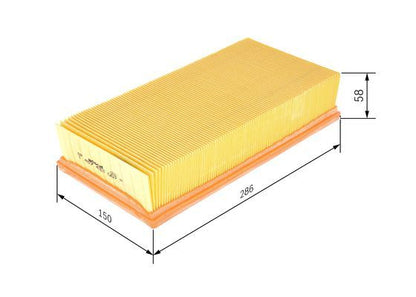 BOSCH 1457433067 Air Filter 285.5mm Length 58mm Height Fits BMW 7 Series X5