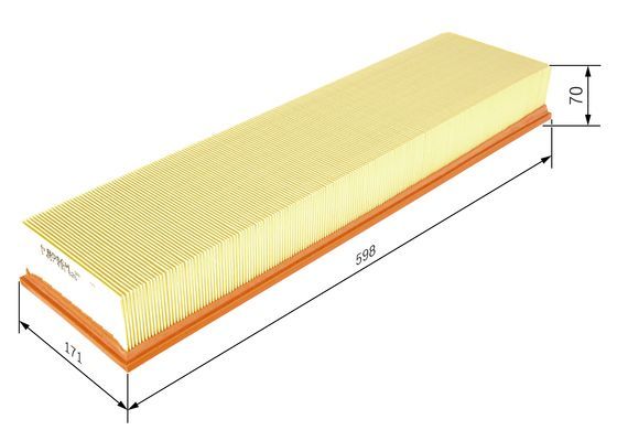 BOSCH 1457433626 Air Filter 597.5mm Length Insert For Mercedes-Benz T2/LN1 Vario