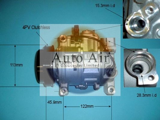 AUTO AIR 14-9730 Air Compressor A/C Air Con Air Conditioning Fits Audi A4