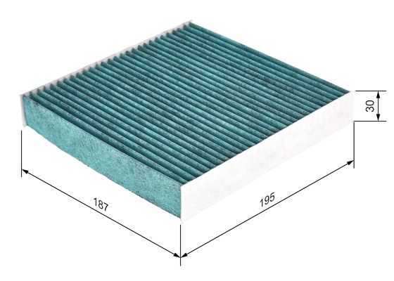 BOSCH 0986628531 Cabin Air Filter 194.5mm Activated Carbon Fits Fiat Lancia