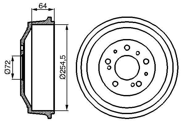 BOSCH 0986477031 Brake Drum Rear 298mm Outer Ø Fits Citroën Fiat Peugeot Talbot