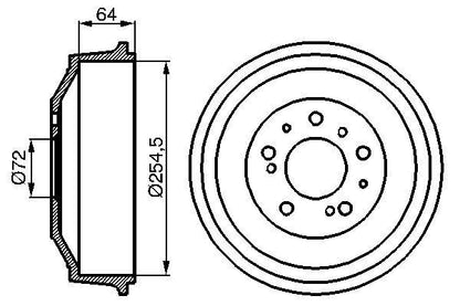 BOSCH 0986477031 Brake Drum Rear 298mm Outer Ø Fits Citroën Fiat Peugeot Talbot