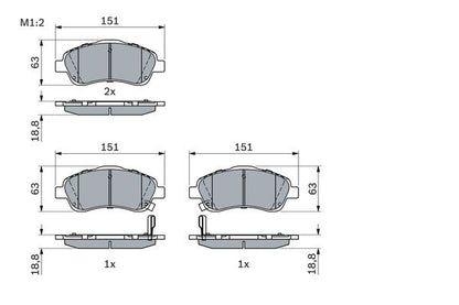 BOSCH 0986494054 Brake Pad Set For Disc Brake 18.7mm Thickness Fits TOYOTA