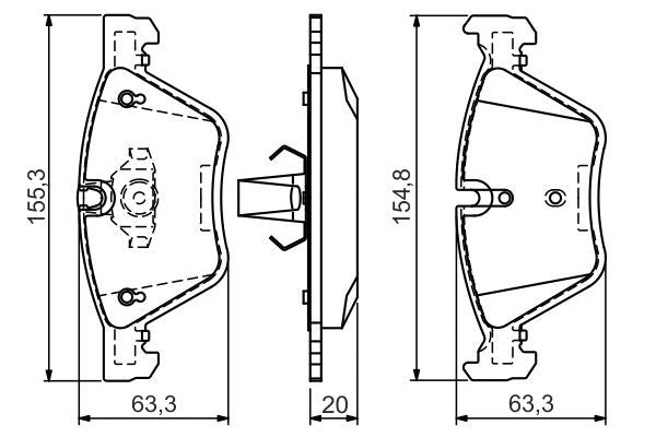 BOSCH 0986494118 Brake Pad Set For Disc Brake 20.3mm Thickness Fits BMW