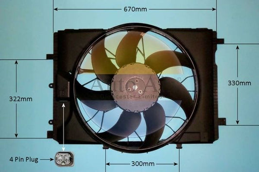 AUTO AIR 05-1222 Radiator Fan Electric Motor Centre Cooling Fits Mercedes-Benz