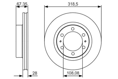 BOSCH 0986479R46 Brake Disc Front Vented 318.5mm Ø Fits Toyota Hilux Hilux Vigo