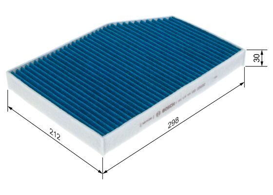 BOSCH 0986628580 Cabin Air Filter 298mm Length Activated Carbon Fits BMW