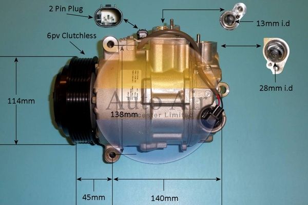 AUTO AIR 14-0251 Air Conditioning Compressor Fits Mercedes-Benz CLS E-Class SLK