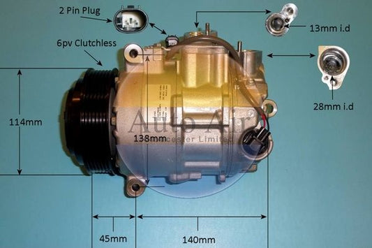 AUTO AIR 14-0251 Air Conditioning Compressor Fits Mercedes-Benz CLS E-Class SLK