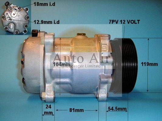 AUTO AIR 14-0028 Air Conditioning Compressor A/C Air Con Replacement Fits VW