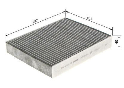 BOSCH 1987435567 Cabin Air Filter 247mm Length Activated Carbon Fits Porsche