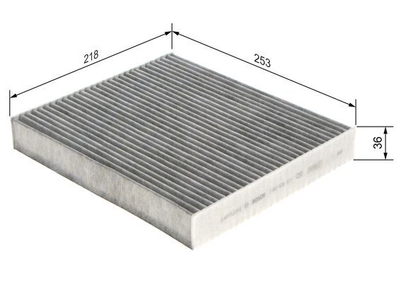 BOSCH 1987435511 Cabin Air Filter 218mm Activated Carbon Fits Porsche Panamera