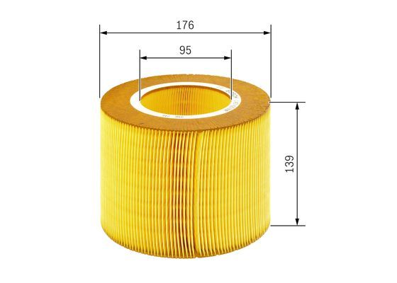BOSCH 1457433590 Air Filter 176mm Outer Ø Insert 138.5mm Height Fits Saab 9-5