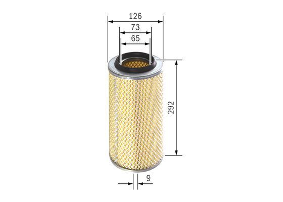 BOSCH 1457429932 Air Filter 126mm Outer Ø Insert 292mm Height Fits Nissan VW