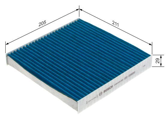 BOSCH 0986628584 Cabin Air Filter Fits Honda Civic CR-V CR-Z e HR-V Insight Jazz