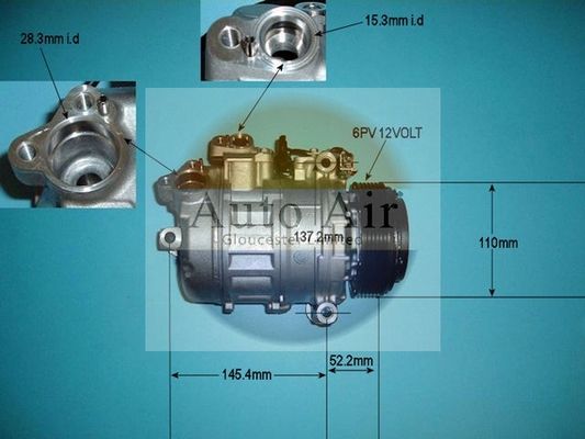 AUTO AIR 14-9756 Air Conditioning Compressor A/C Air Con Replacement Fits BMW