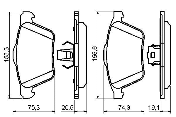 BOSCH 0986494159 Brake Pad Set For Disc Brake Front ATE System Fits Volvo XC90
