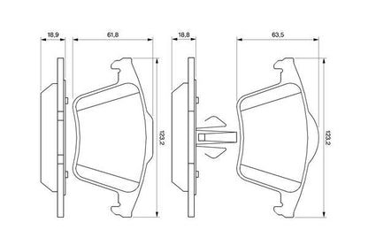 BOSCH 0986494102 Brake Pad Set For Disc Brake Rear Low-Metallic Fits Volvo XC90