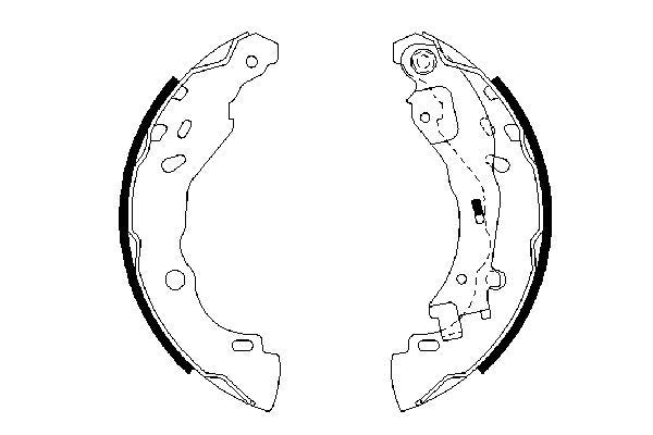 BOSCH 0986487690 Brake Shoe Set Rear Fits C2 Enterprise C3 Peugeot 1007