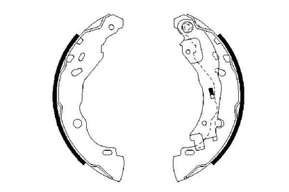 BOSCH 0986487690 Brake Shoe Set Rear Fits C2 Enterprise C3 Peugeot 1007