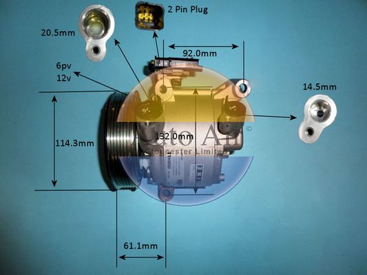 AUTO AIR 14-0359 Air Conditioning Compressor Fits Citroen Peugeot Toyota