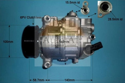 AUTO AIR 14-0238 Air Compressor A/C Air Con Air Conditioning Fits VW Amarok
