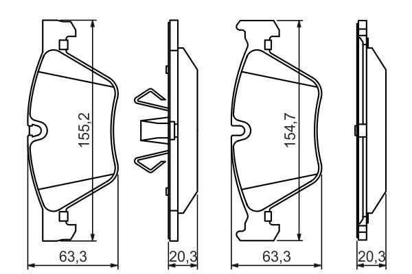 BOSCH 0986494117 Brake Pad Set For Disc Brake Front Fits BMW 1 Series 3 Series