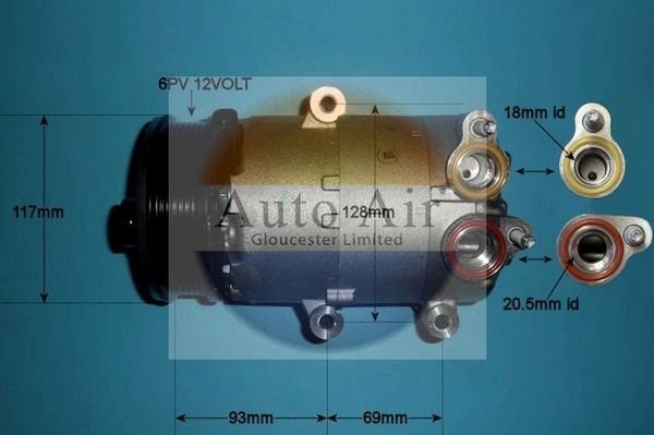 AUTO AIR 14-1138 Air Compressor A/C Air Con Air Conditioning Fits Ford Volvo