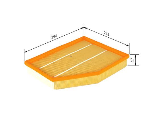 BOSCH 1457433094 Air Filter 294.2mm Length Insert Fits BMW 5 Series 6 Series Z4