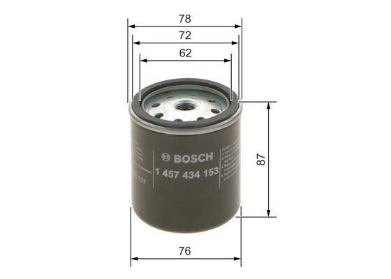 BOSCH 1457434153 Fuel Filter Spin-On 76.14mm Diameter Fits Mercedes-Benz Puch