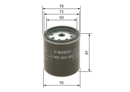 BOSCH 1457434153 Fuel Filter Spin-On 76.14mm Diameter Fits Mercedes-Benz Puch