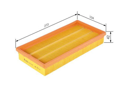 BOSCH 1457429957 Air Filter 273mm Length Insert Fits Audi Chrysler Dodge VW