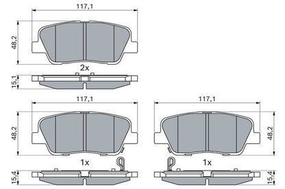BOSCH 0986495370 Brake Pad Set For Disc Brake Rear Fits Hyundai Kia Ssangyong