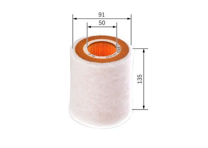 BOSCH 1457433084 Air Filter 106.9mm Outer Ø 135mm Height Fits Smart Roadster