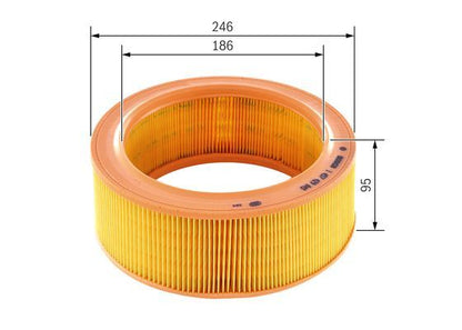 BOSCH 1457429845 Air Filter 246mm Outer Ø Insert Fits Ford Transit Metrocab Taxi