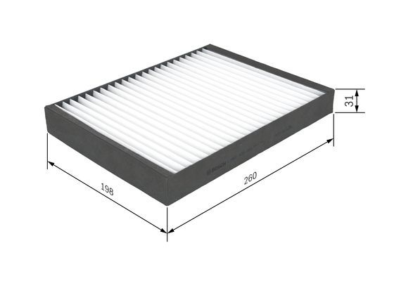 BOSCH 1987432221 Cabin Air Filter 260mm Particulate Fits Suzuki Grand Vitara