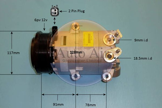 AUTO AIR 14-7008 Air Conditioning Compressor Fits Ford C-Max Grand C-Max Focus