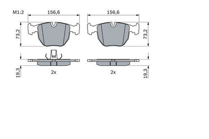 BOSCH 0986494028 Brake Pad Set For Disc Brake Front For BMW 5 Series 7 Series X5