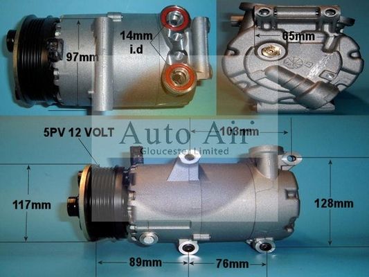 AUTO AIR 14-0082 Air Compressor A/C Air Con Air Conditioning Fits Ford Volvo