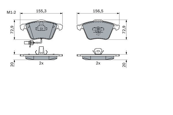 BOSCH 0986494104 Brake Pad Set For Disc Brake Front Fits A6 A6 Allroad Seat Exeo