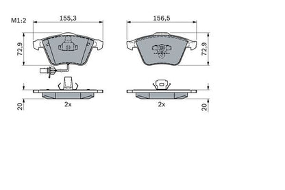 BOSCH 0986494104 Brake Pad Set For Disc Brake Front Fits A6 A6 Allroad Seat Exeo