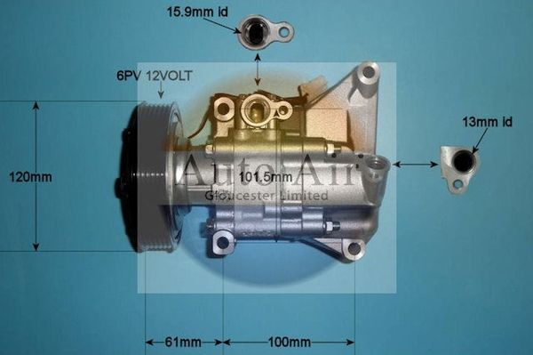 AUTO AIR 14-2075 Air Conditioning Compressor A/C Air Con Replacement 12V Voltage