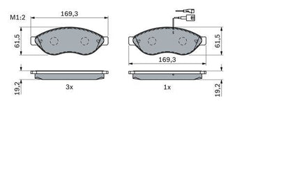 BOSCH 0986494111 Brake Pad Set For Disc Brake Fits CITROËN FIAT LANCIA PEUGEOT