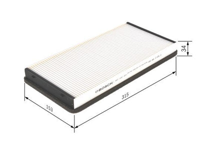 BOSCH 1987432200 Cabin Air Filter 327mm Fits Porsche 911 Boxster Cayman